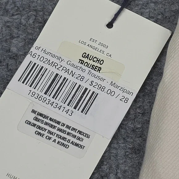 Citizens of Humanity Gaucho Trousers Pants Women's 28 Ivory Wide Leg NWT *Marks - Picture 4 of 16